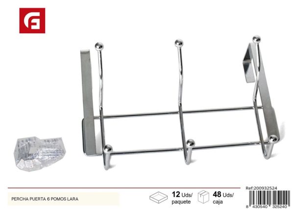 Perchero de puerta 6 ganchos - Accesorios para el hogar
