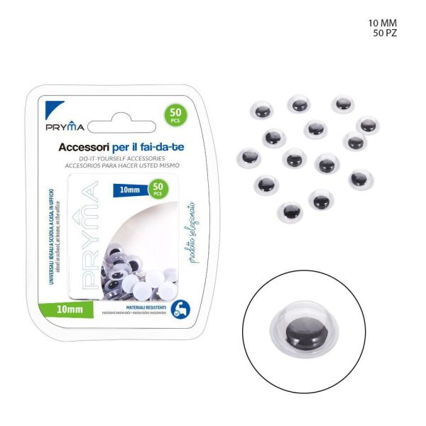 adornos oculares autoadhesivos de 10 mm, 50 piezas - Accesorios de manualidades