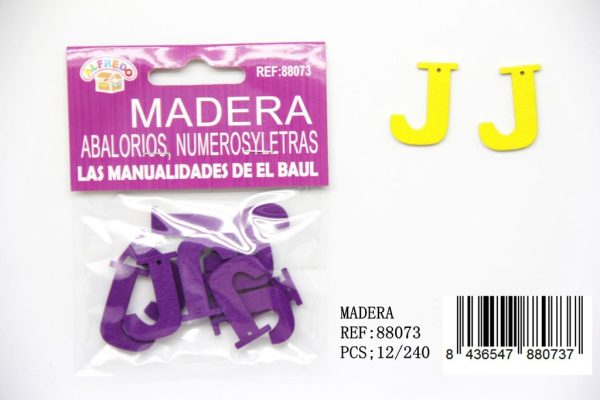 Figura de madera letra "J" 20x25 mm - Manualidades