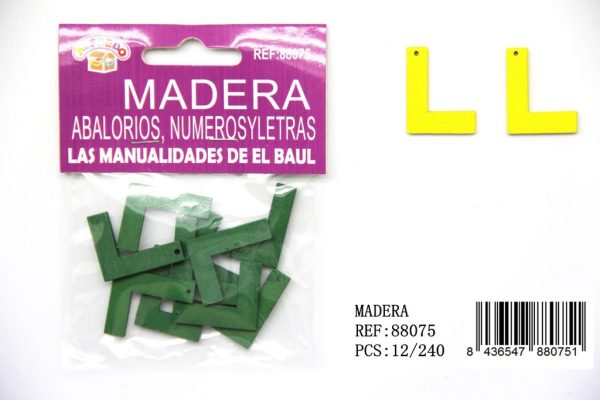 Figura de madera letra "L" 20x25 mm - Manualidades