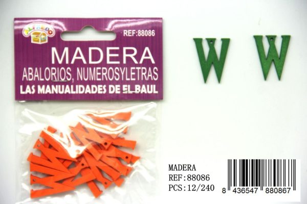 Figura de madera letra "W" 20x25 mm - Manualidades