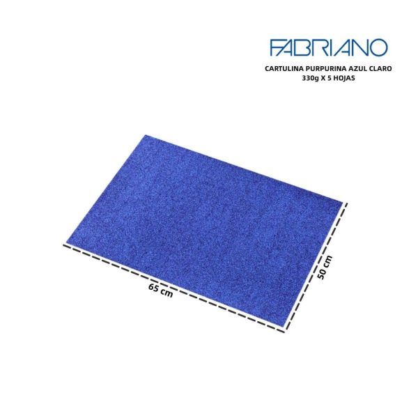 CARTULINA PURPURINA 330g 50*65 cm azul claro - Materiales de arte y manualidades