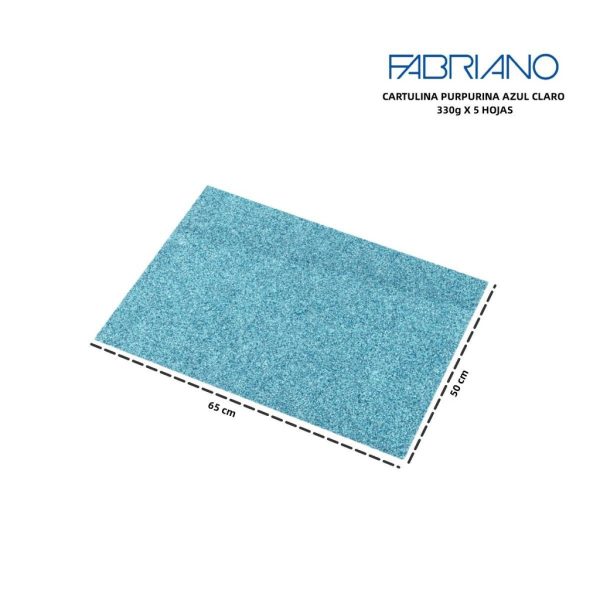 CARTULINA PURPURINA 330g 50*65 cm azul claro - Materiales de arte y manualidades - Imagen 2