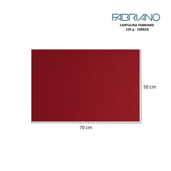 Cartulina Fabriano LR 220g 50x70cm color cereza - Materiales para manualidades