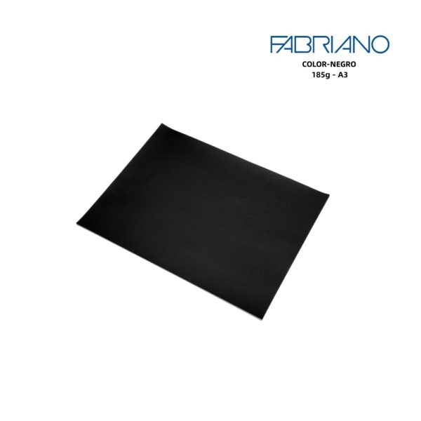 Cartulina Fabriano color negro 185g tamaño A3 para manualidades