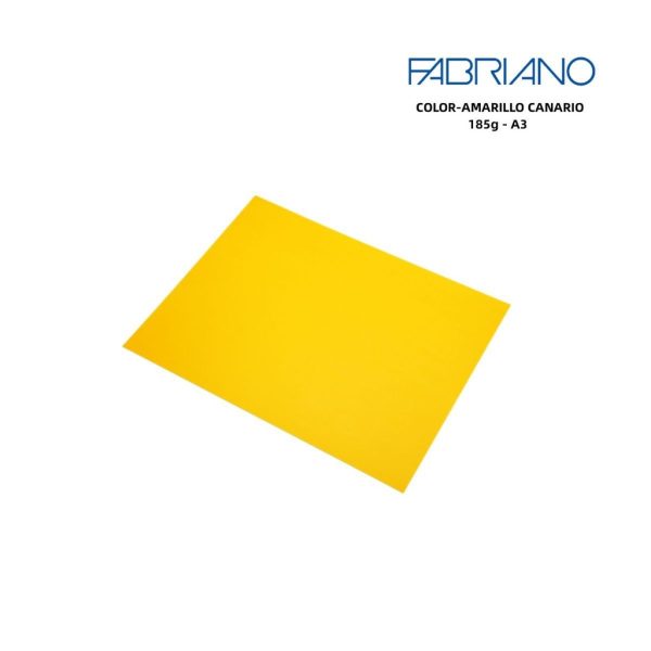 Papel Fabriano A3 185g color amarillo canario - Papelería de marca