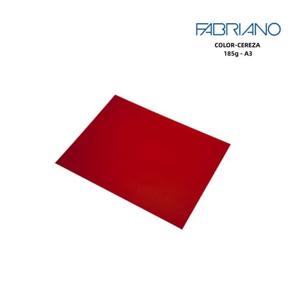 Papel Fabriano A3 185g color cereza - Papelería de marca