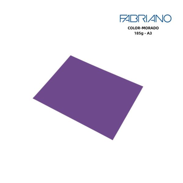 Papel Fabriano A3 185g color morado - Papelería de marca