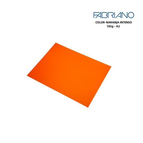 Papel Fabriano A3 185g color naranja intenso - Papelería de marca