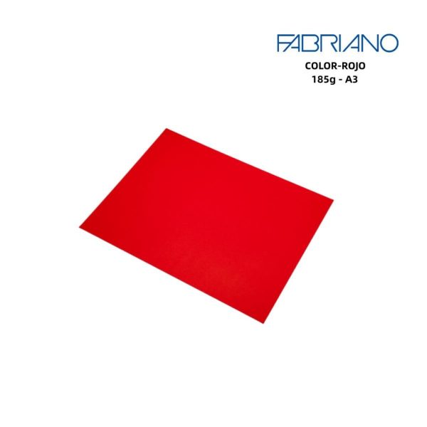 Papel Fabriano A3 185g color rojo - Papelería de marca