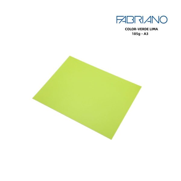 Papel Fabriano A3 185g color verde lima - Papelería de marca