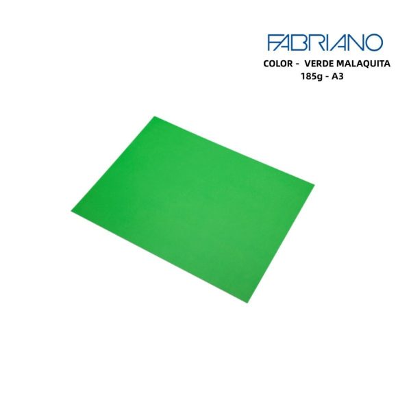Papel Fabriano A3 185g color verde malaquita - Papelería de marca