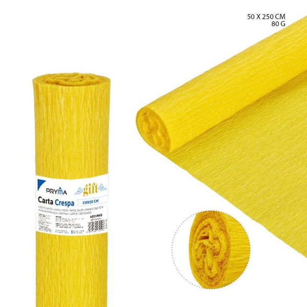 Papel crepé amarillo 80G 50X250CM - Papel artesanal