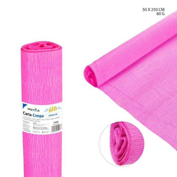 Papel crepé fucsia 80G 50X250CM - Papel artesanal
