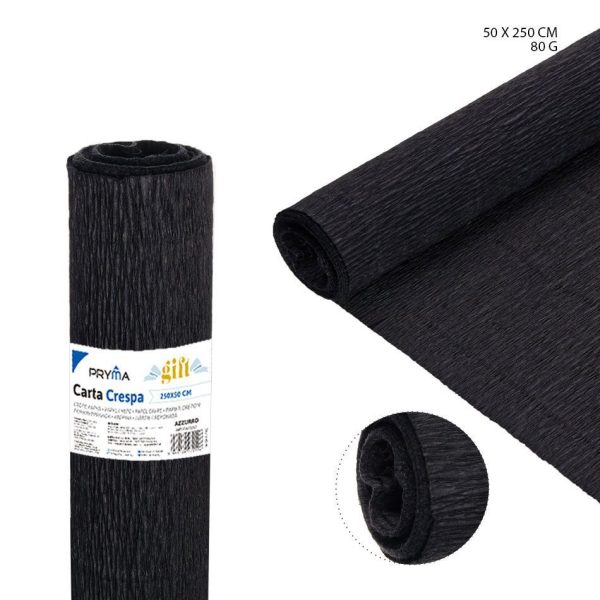 Papel crepé negro 80G 50X250CM - Papel artesanal