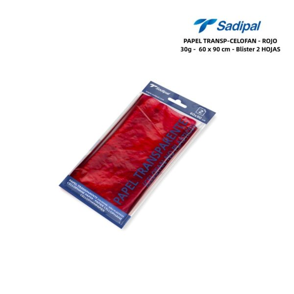 Papel transparente 30g 60x90 cm 2 hojas rojas - Material de papelería