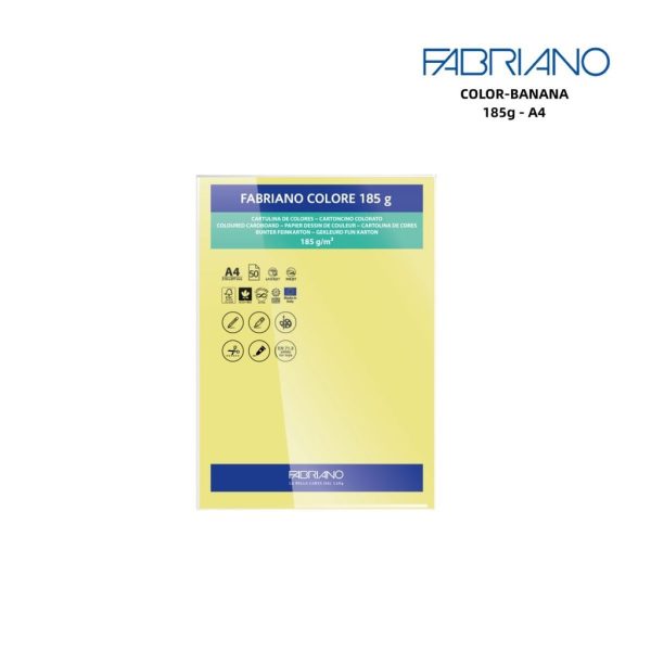 Papeles FABRIANO A4 185g color amarillo - Papelería y manualidades