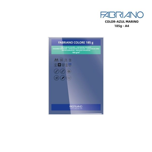Papeles FABRIANO A4 185g color azul marino - Papelería y manualidades