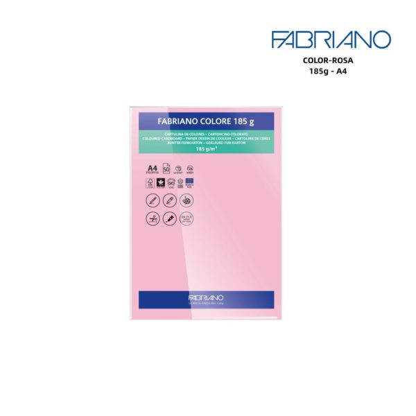 Papeles FABRIANO A4 185g color rosa - Papelería y manualidades
