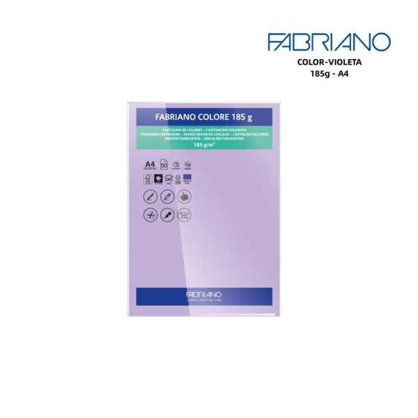 Papeles FABRIANO A4 185g color violeta - Papelería y manualidades