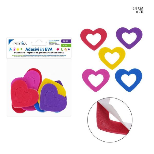 Pegatina de goma EVA en forma de corazón 5.8cm para manualidades y decoración