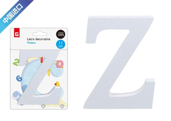 Letra de madera Z - Material decorativo para manualidades