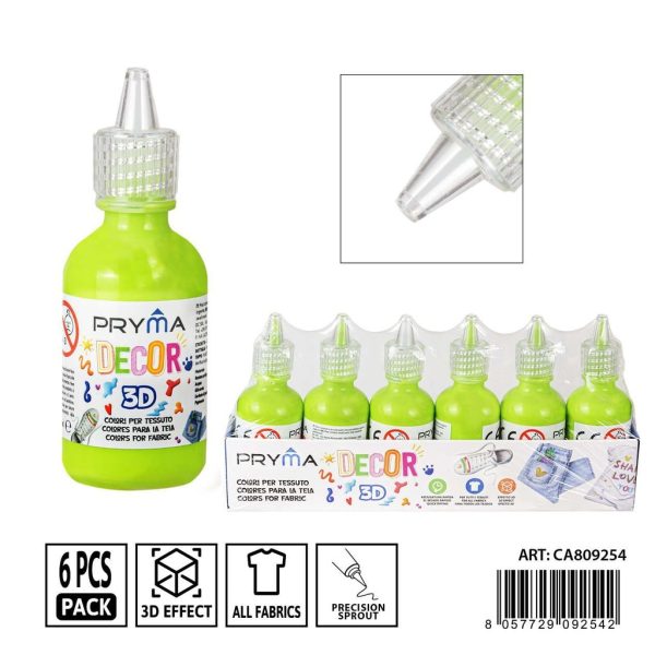 Pintura 3D textil 30ml verde - Pinturas y tintes