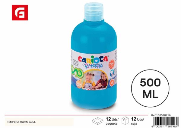Tempera 500ml azul - Pintura acrílica para diversas manualidades