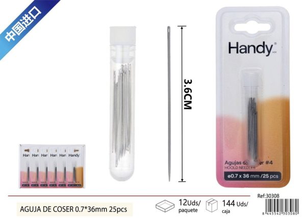 Agujas de coser 4 0.7*36mm 25pcs - Accesorios de costura