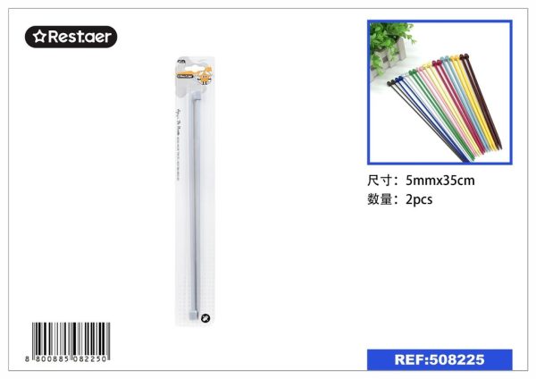 Agujas de punto de aluminio con spray 5 mm (2 piezas) - Accesorios de costura