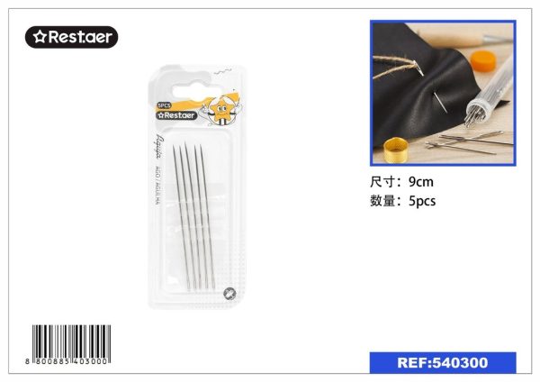 Agujas no doradas 5 pcs - Mercería y artículos de costura