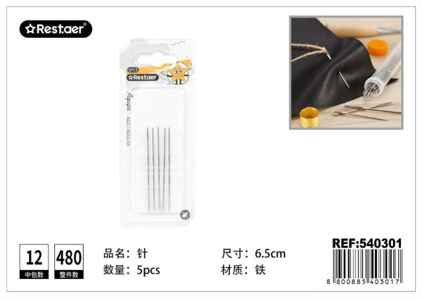 Agujas no doradas 5 pcs - Mercería y artículos de costura - Imagen 2