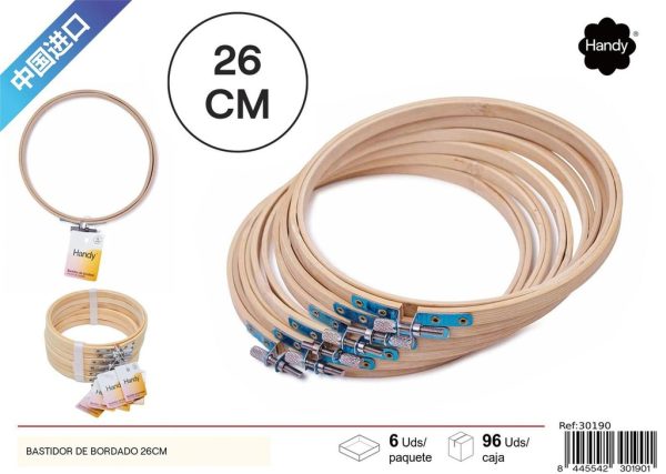 Bastidor de bordado 26cm- Accesorios de costura y mercería