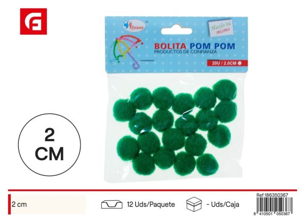 Bolita pompom 2.0 cm - Materiales creativos y manualidades