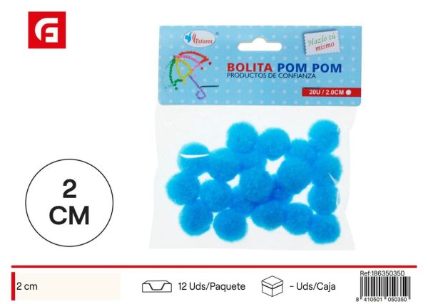 Bolita pompom 2.0 cm - Materiales creativos y manualidades - Imagen 2