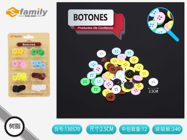 Botones orgánicos de colores 1.5 cm 8 unidades - Accesorios de costura