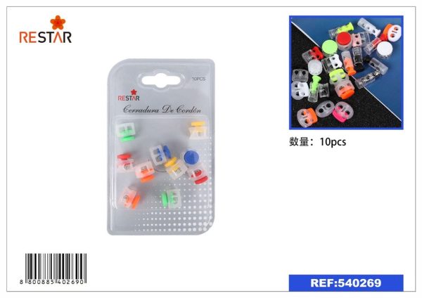 Cerradura de cordón de colores 10 pcs - Botones y cremalleras