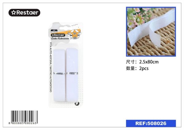 Cinta autoclips blanca 2.5*80 cm - Suministros de costura