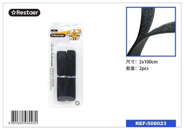 Cinta autoclips negra 2*100 cm - Suministros de costura