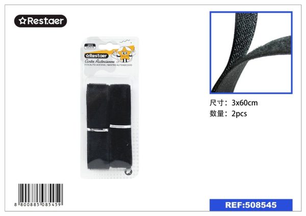 Cinta autoclips negra 3*60 cm - Suministros de costura