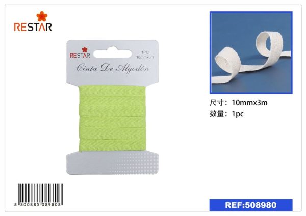 Cinta de algodón 10mmx3m para costura y manualidades