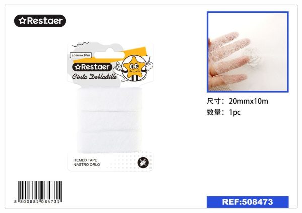 Cinta de dobladillo blanca 2cm x 10m - Material de costura