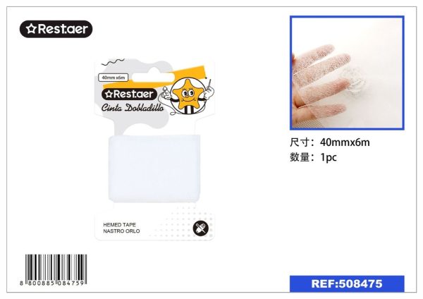 Cinta de dobladillo blanco 40mm*6m - Herramientas de mercería