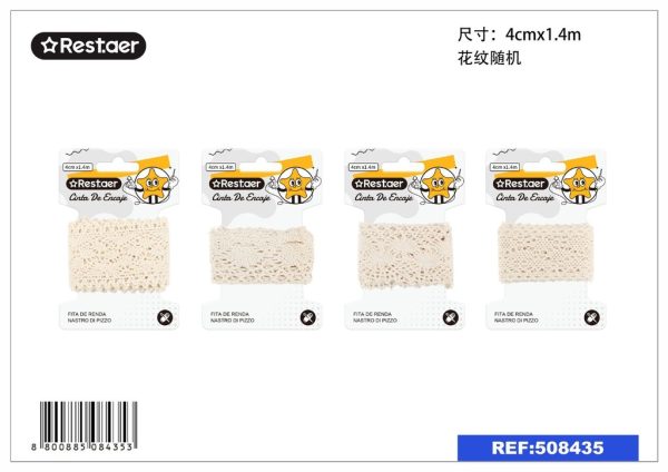Cinta de encaje 4.0 cm*1.4 m beige - Mercería