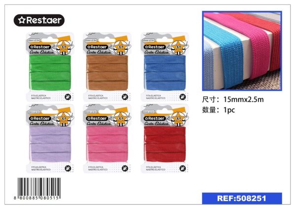 Cinta elástica de colores 15mm*2.5m - Accesorios de costura