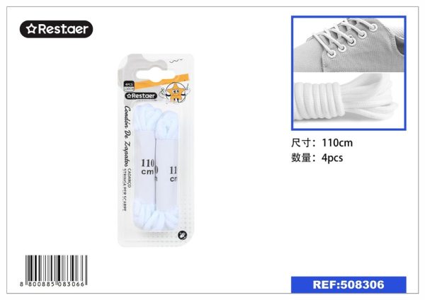 Cordon de zapatos blanco 110cm 2 pares - Accesorios de calzado