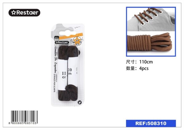 Cordon de zapatos marrón 110cm 2 pares - Accesorios de calzado