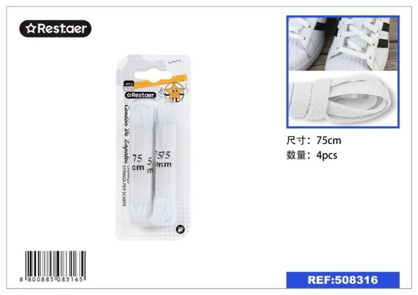 Cordones planos blancos 150cm - Accesorios para calzado