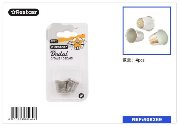 Dedales de 4 pcs - Mercería y artículos de costura