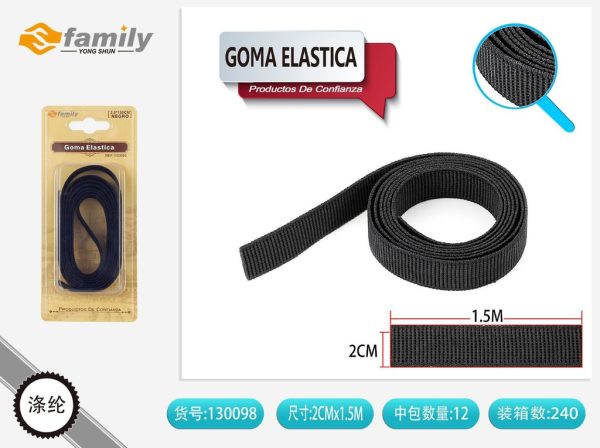 Goma elástica negra de 2.0x1.5 metros - Accesorios de costura